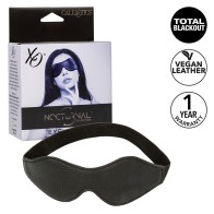 Nocturnal Black Leather Eye Mask - Total Blackout Experience