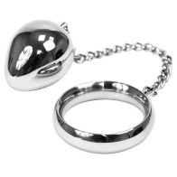 Cock Ring with Chain and Metal Ball 45mm