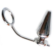 Stainless Steel Cock Ring with Anal Plug for Enhanced Pleasure