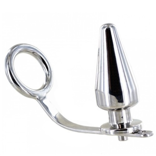 Anillo de Acero con Plug Anal para Mayor Placer