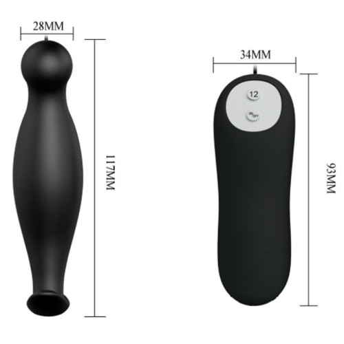 Black Silicone Plug 12 Vibration Modes