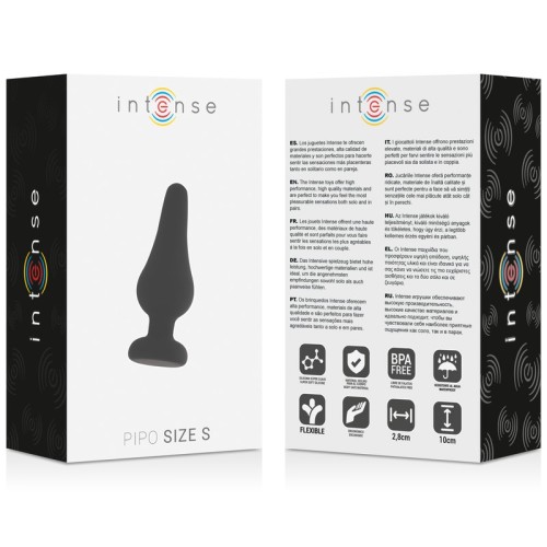 Intense Pipo S Silicone Anal Plug Black 9.8 Cm