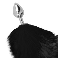 Darkness Anal Plug Silver 8 cm with Black Tail