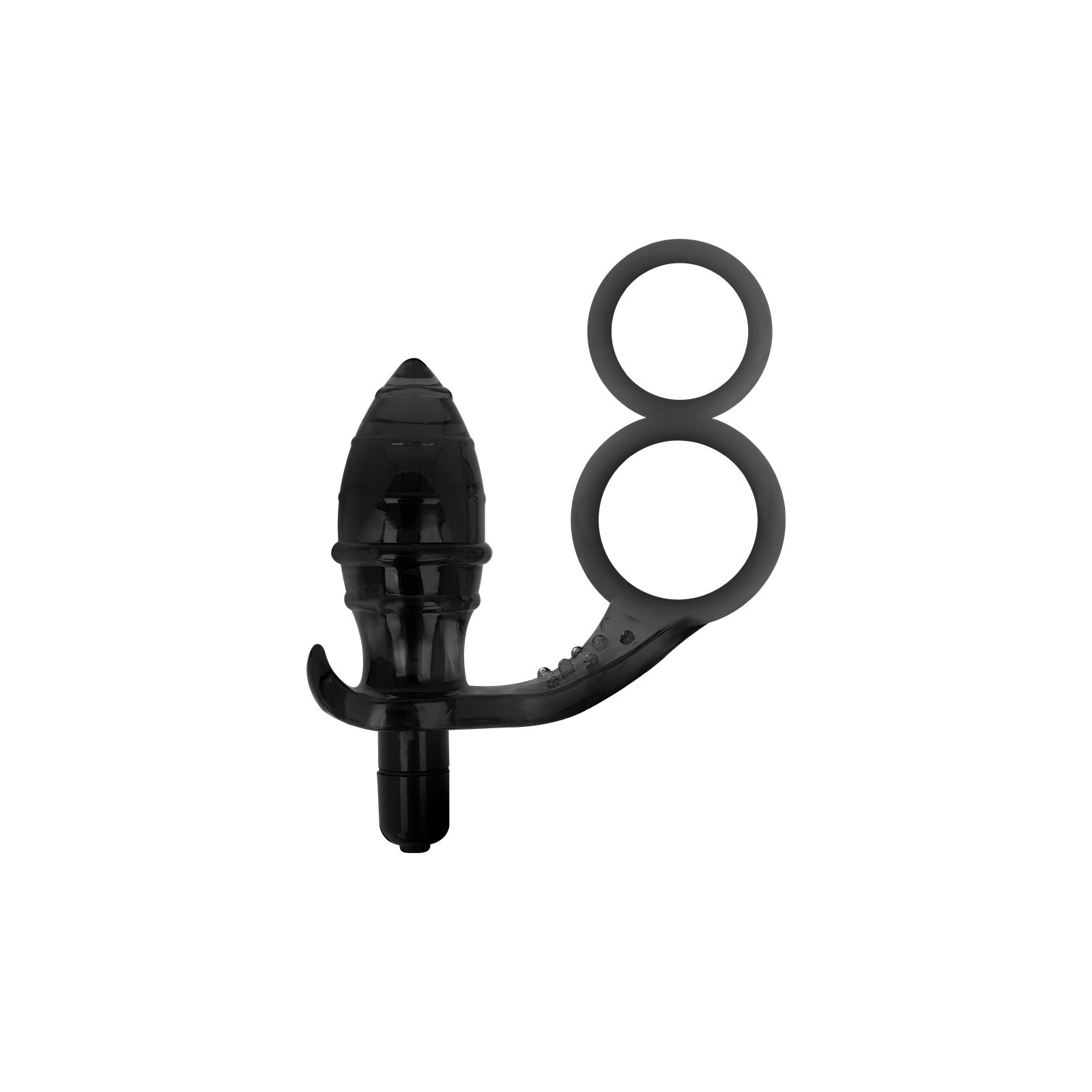 Black Anal Plug with Double Ring for Enhanced Pleasure