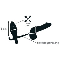 Black Anal Plug with Double Ring for Enhanced Pleasure