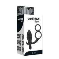 Plug Anal Con Anilla Doble Negro para Placer Aumentado