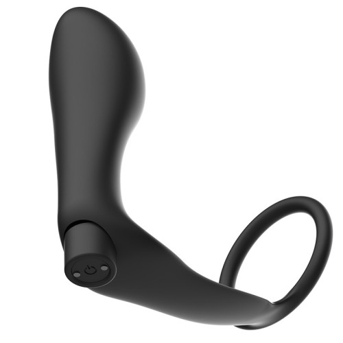 Addicted Toys Anal Plug Cock Ring Remote Control Black