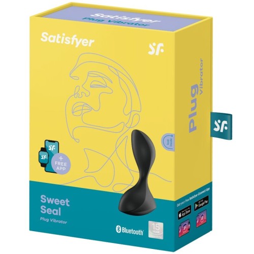 Satisfyer Sweet Seal Plug Vibrador Negro - Compatible Con Aplicación