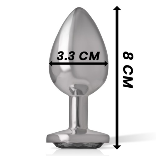 Intense - Metal Anal Plug with Crystal Black M Size