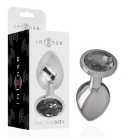 Intense Plug Anal Metal Aluminio Con Cristal Negro Talla L Glamour