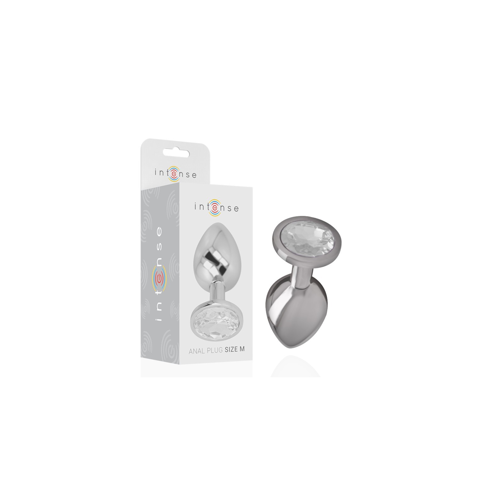 Plug Anal Intense Plata M con Cristal - Diseño Glamuroso