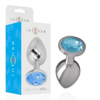 Intense Aluminum Anal Plug with Blue Crystal - Glamorous Pleasure