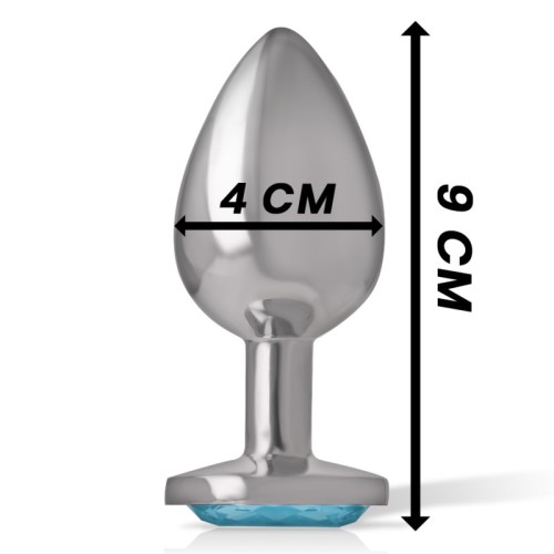 Intense Aluminum Anal Plug with Blue Crystal - Glamorous Pleasure