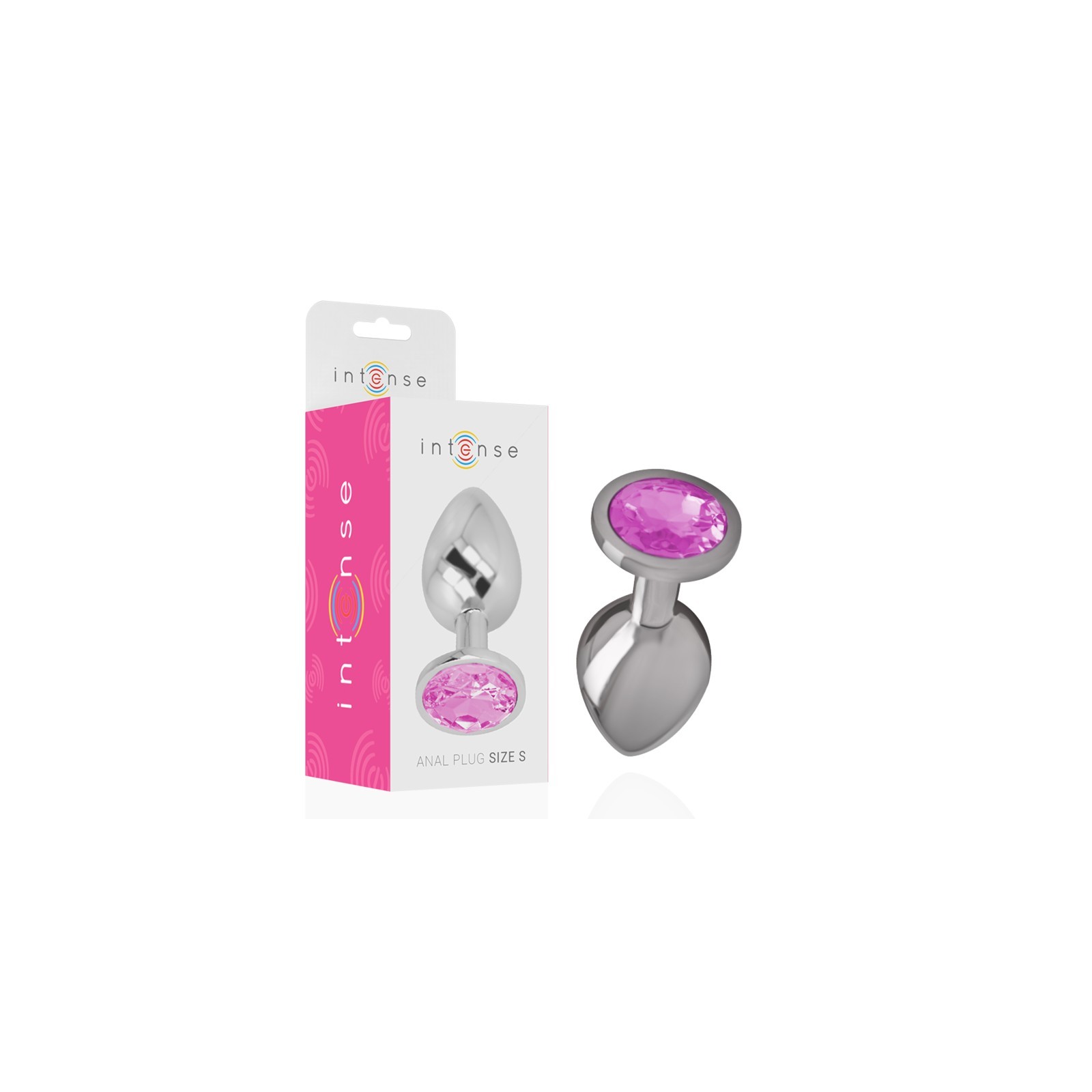 Intense - Plug Anal Metal Aluminio con Cristal Rosa Talla S