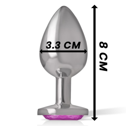 Intense Aluminum Anal Plug with Pink Crystal - Glamorous Pleasure