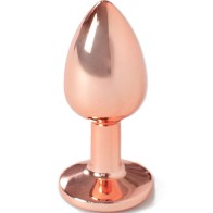 Plug Anal de Metal Oro Rosa para Principiantes