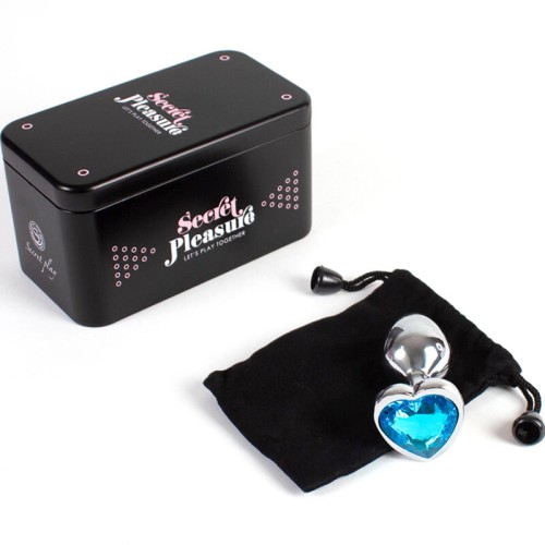 Secretplay Plug Anal de Metal Corazón Azul Talla S 7cm - Perfecto para Principiantes