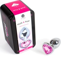 Secretplay - Plug Anal Metal Corazón Fucsia Talla S 7 Cm