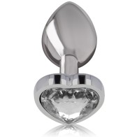 Intense - Plug Anal Metal Aluminio Corazón Blanco - Estimulación Elegante