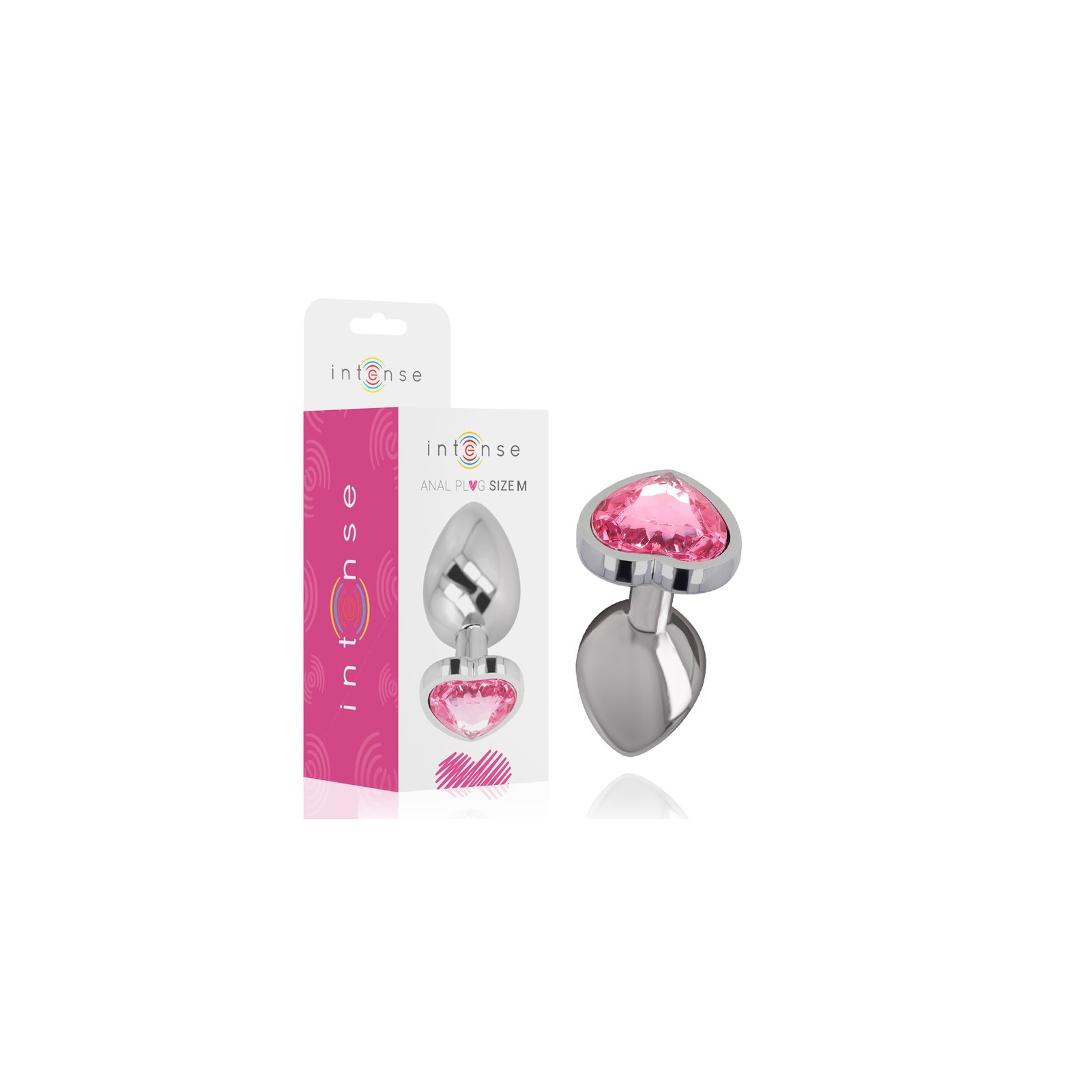 Intense Anal Plug Metal Heart Pink M - Glamorous Pleasure