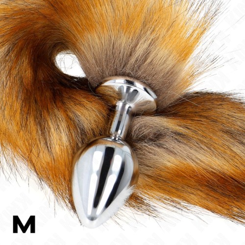 Kink Medium Anal Plug 8 x 3.5 cm with Synthetic Tail Brown