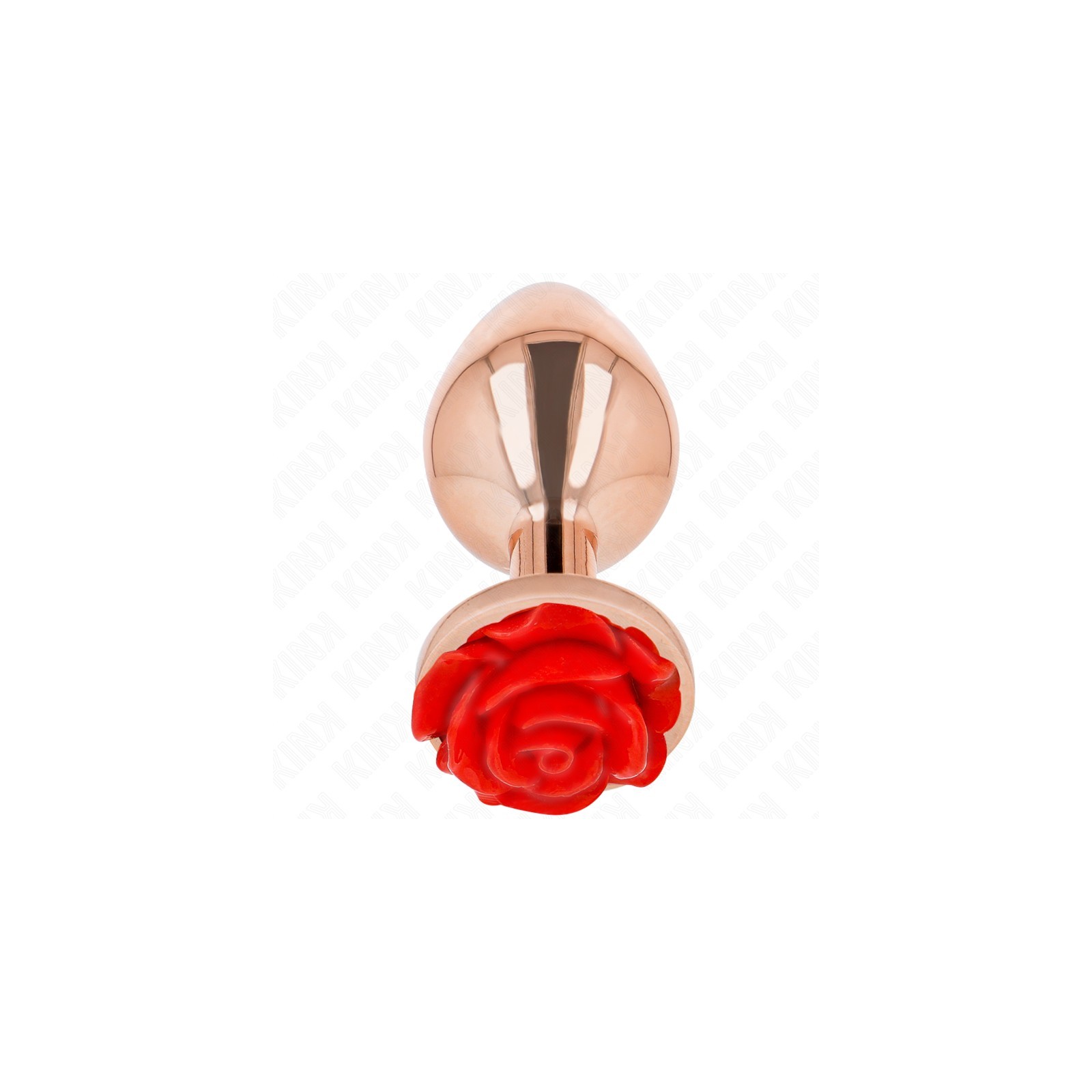 Kink - Plug Anal Oro Rosado con Adorno de Rosa Roja