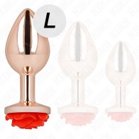 Kink - Rose Gold Anal Plug with Red Rose