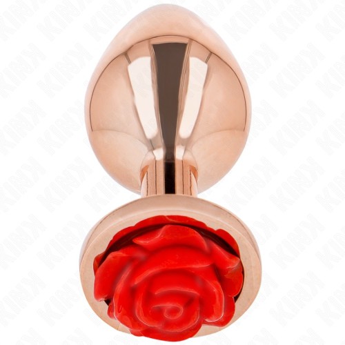 Kink Rose Gold Anal Plug with Red Rose