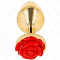 Kink Plug Anal Dorado Rosa Roja Talla L