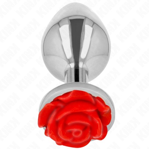 Rose Red Metal Anal Plug for Elegant Pleasure