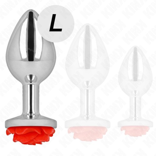 Rose Red Metal Anal Plug for Elegant Pleasure