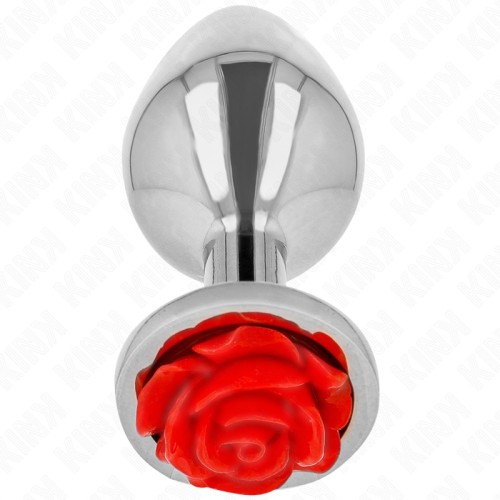 Kink Pink Anal Plug with Red Rose - Elegant and Fun