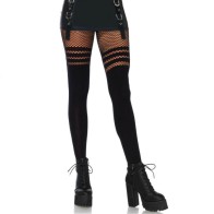 Leg Avenue Fishnet Tights Black - Opaque Stripes