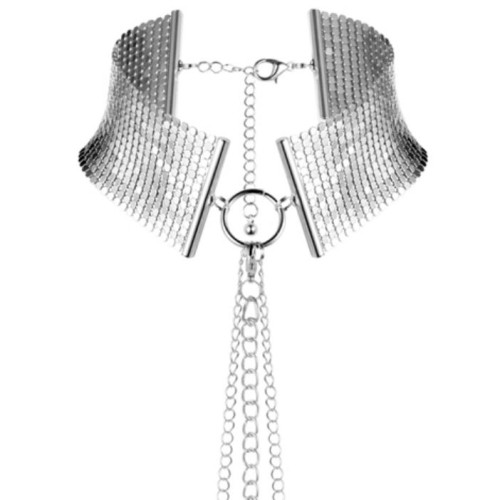 Bijoux Metallic Desire Silver Collar - Elegant Bondage Accessory