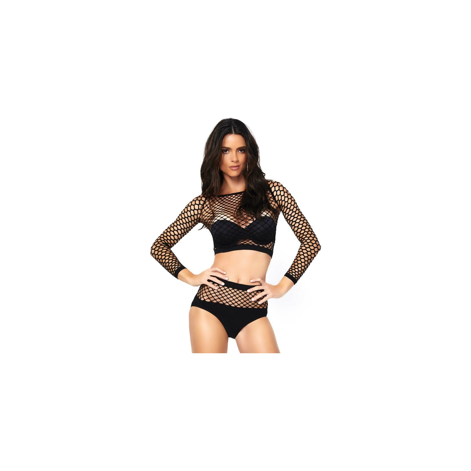 Leg Avenue Long Sleeve Fishnet Set for Elegant Seduction