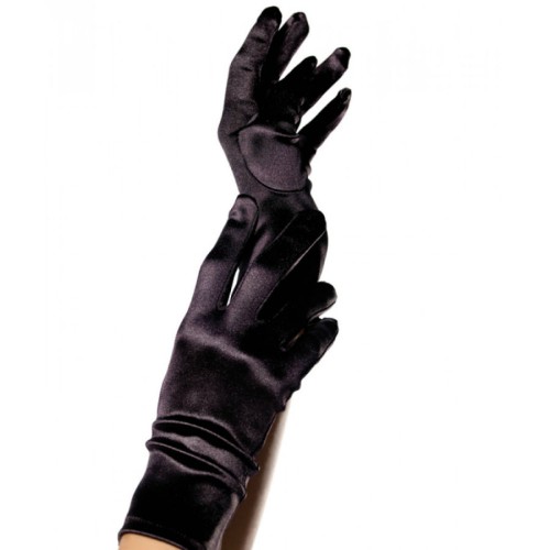 Leg Avenue - Guantes Satin Negro | Accesorios Elegantes