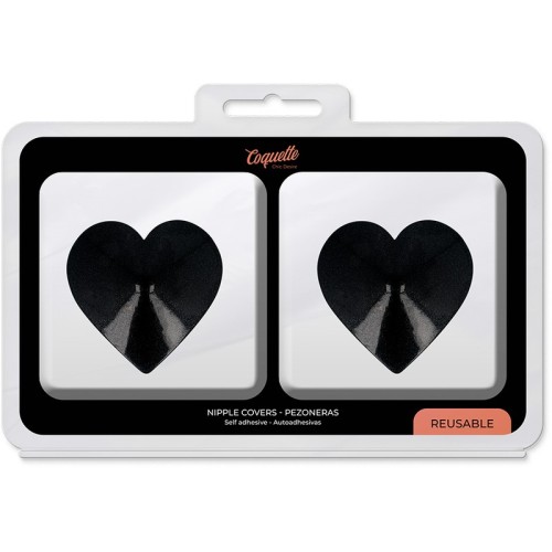 Coquette Chic Desire Black Heart Nipple Covers - Playful Accessory