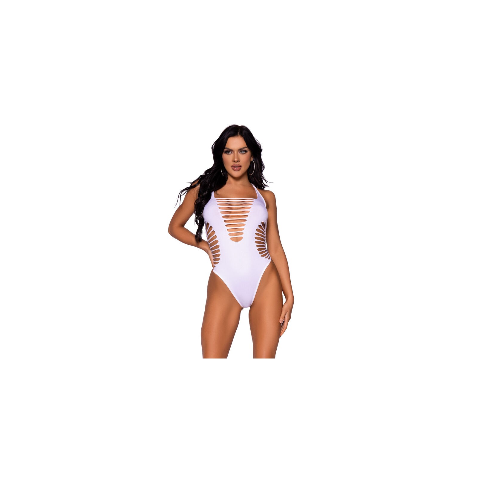 Leg Avenue Body Tanga Racerback Blanco