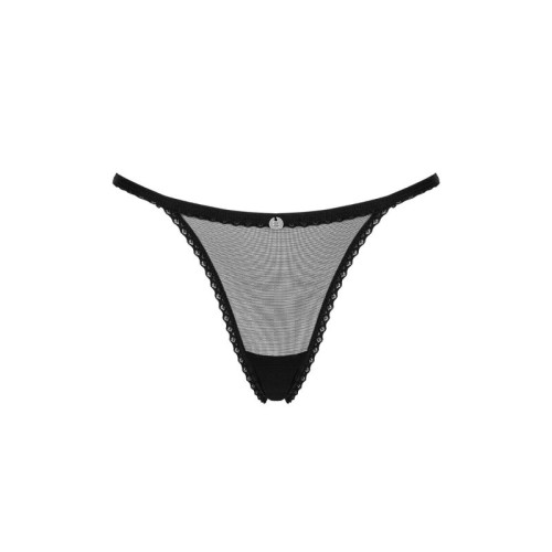 Obsessive Celia Noir Thong XL/XXL - Elegant Lingerie