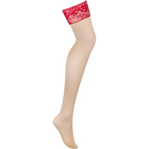 Obsessive Lacelove Red Lace Stockings XS/S