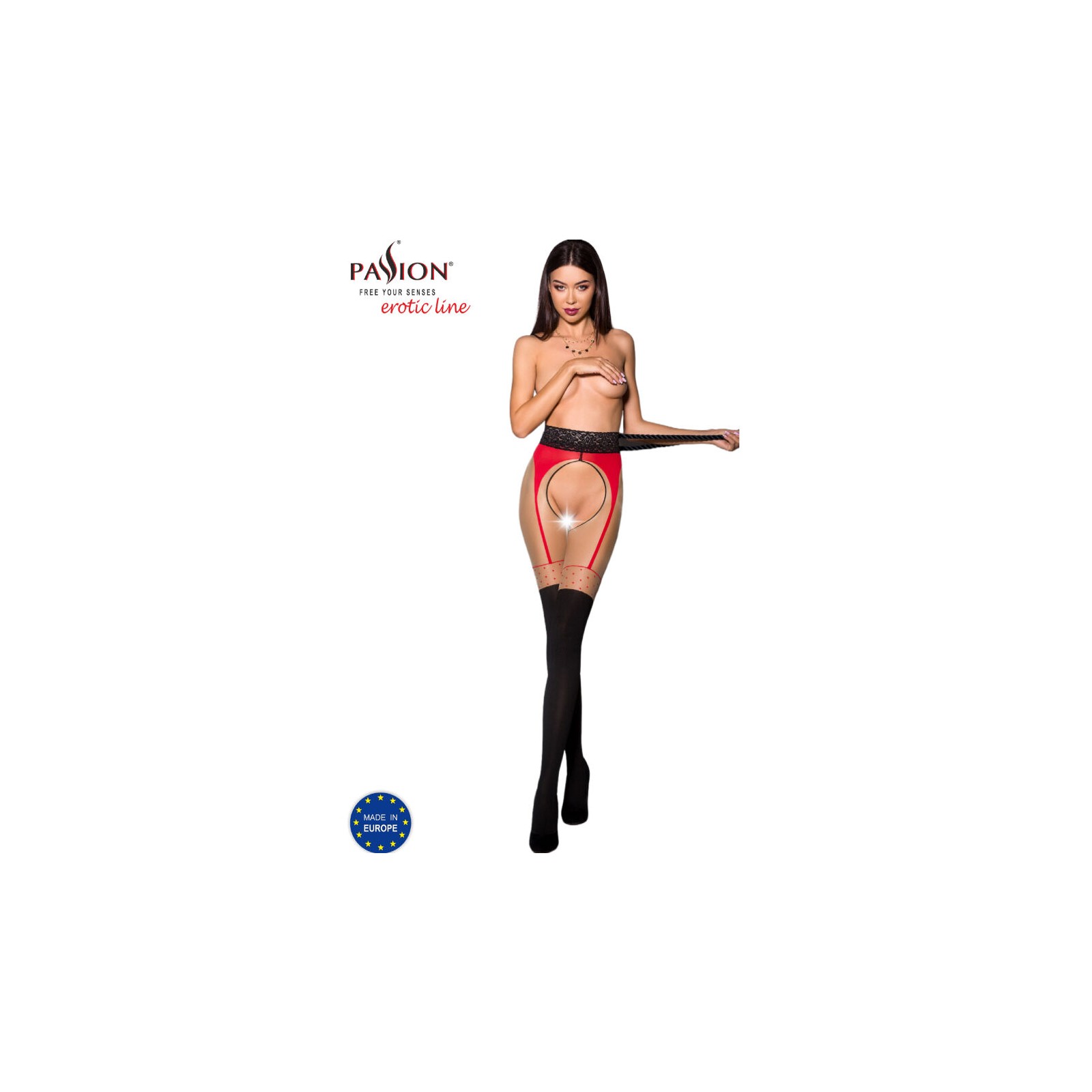 Passion Tiopen 003 Stockings Red 20/40 Den