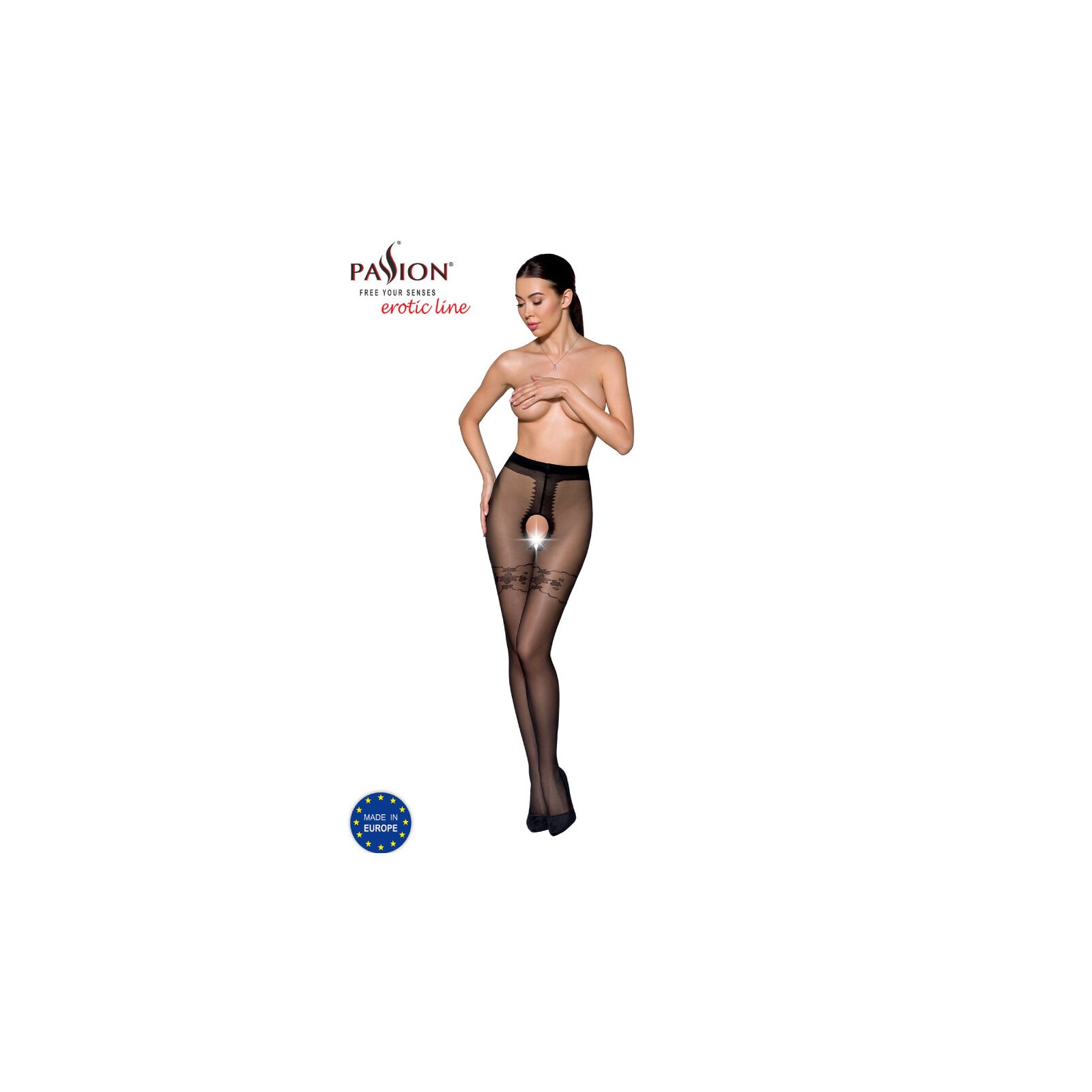 Passion Tiopen 021 Stockings Black 3/4 20 Den