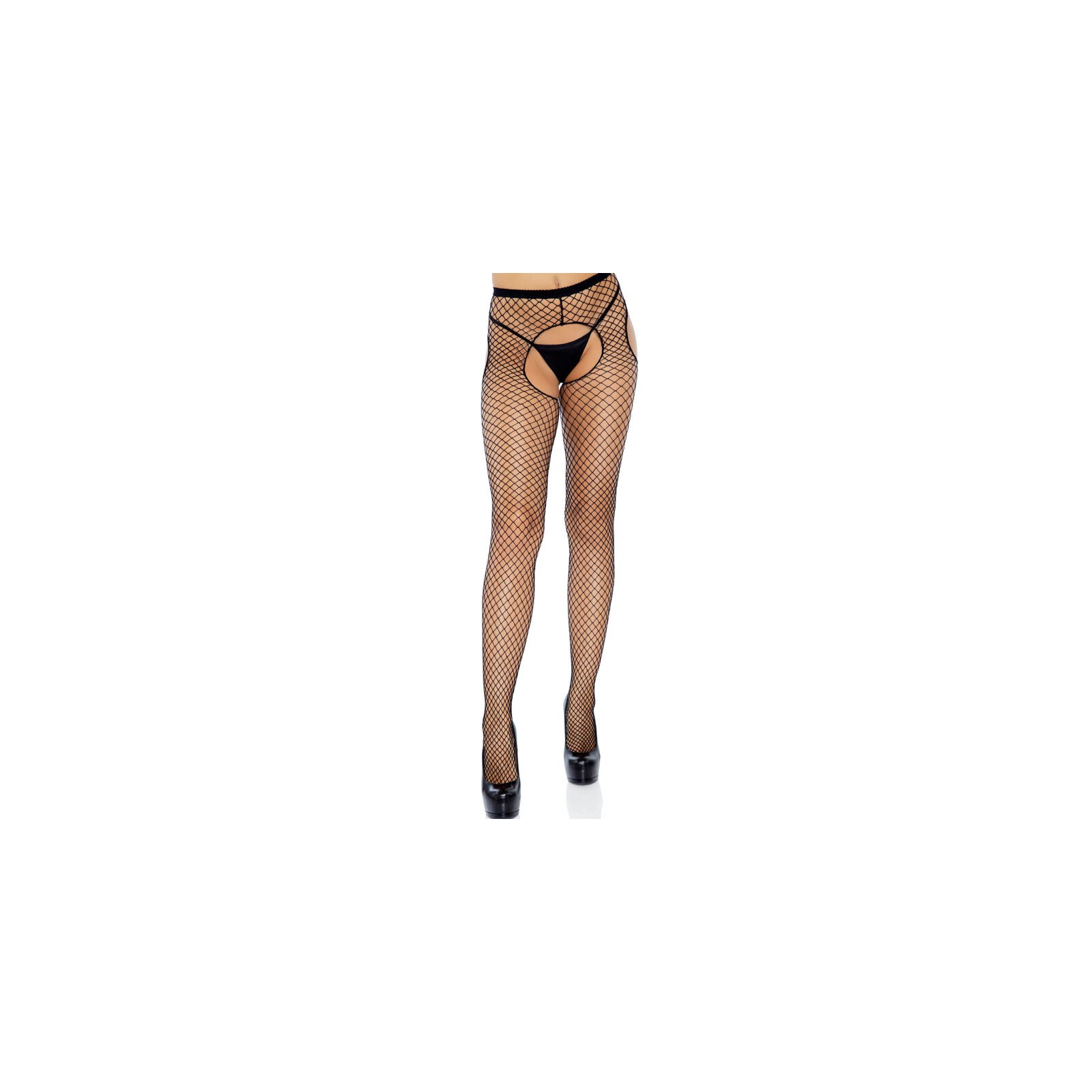 Leg Avenue - Medias De Red Crotchless Negro