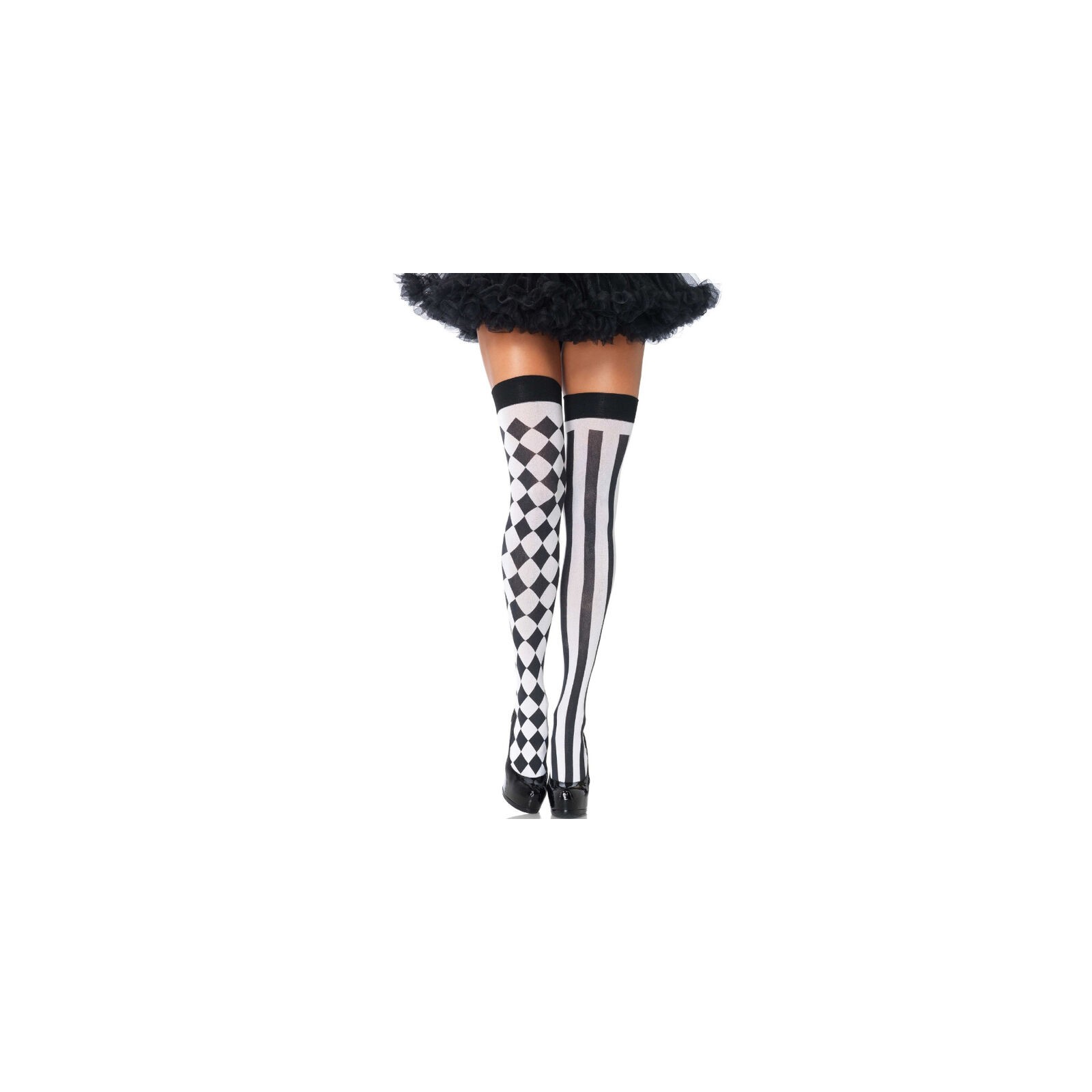 Leg Avenue Harlequin Thigh-High Socks Black/White