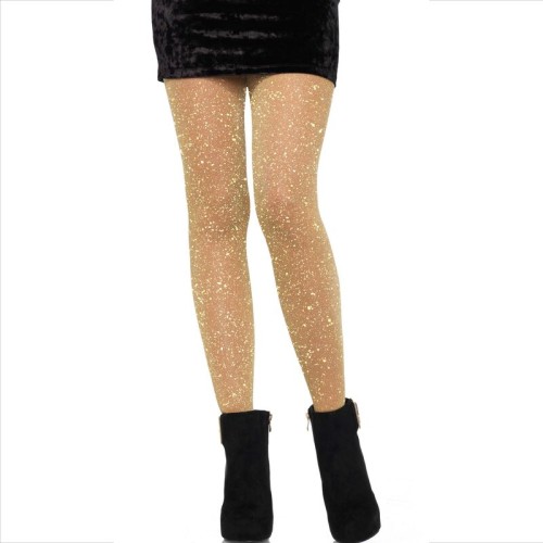 Leg Avenue Medias Transparentes Doradas - Brillo Elegante