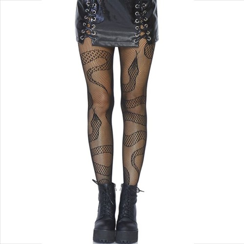 Leg Avenue Snake Print Fishnet Tights for Bold Fashion