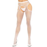 Leg Avenue No-Crotch Lace Thigh Highs White