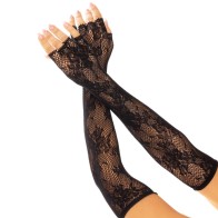 Leg Avenue Black Floral Fishnet Gloves for Elegant Occasions