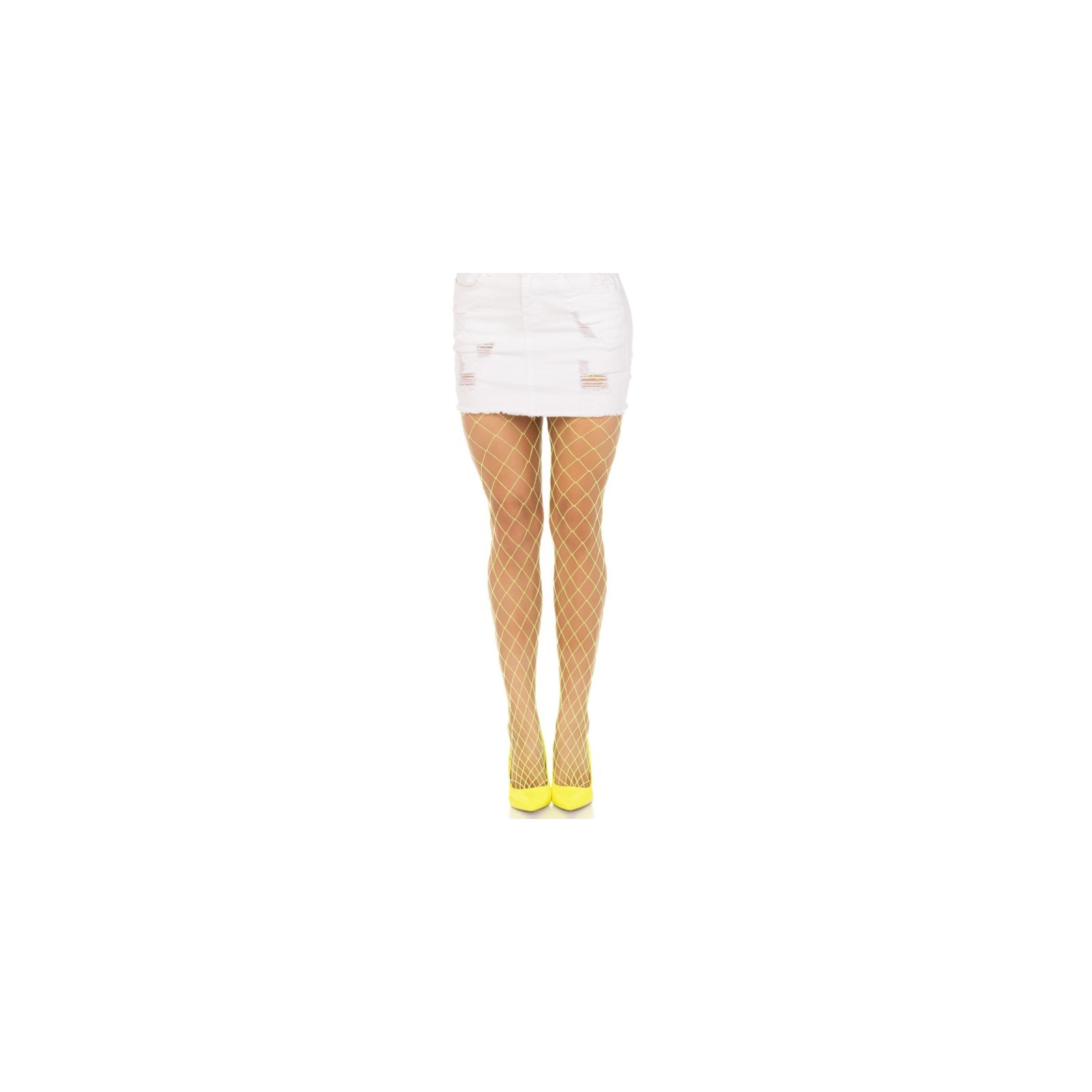 Leg Avenue Pantimedias Rejilla Diamante Amarillo - Accesoriza Tu Look