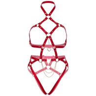 Leg Avenue Red Heart Harness Body S - Alluring and Sexy